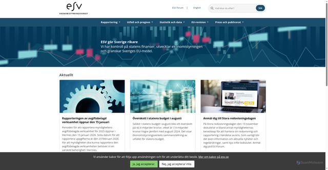 Security scan screenshot of https://www.esv.se/