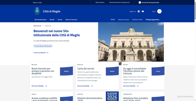 Security scan screenshot of https://www.comune.maglie.le.it