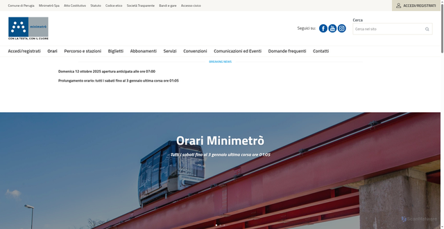 Security scan screenshot of https://www.minimetrospa.it/