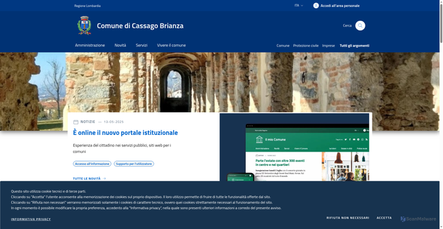 Security scan screenshot of https://www.comune.cassago.lc.it/