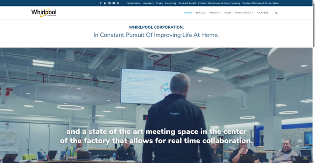 Security scan screenshot of https://whirlpoolcorp.com