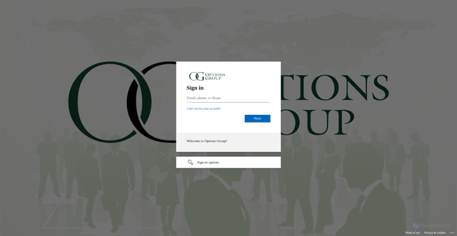 Security scan screenshot of https://optionsgroupny-my.sharepoint.com