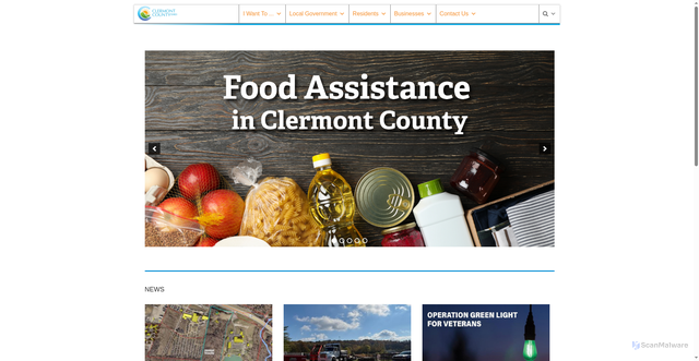Security scan screenshot of https://clermontcountyohio.gov/