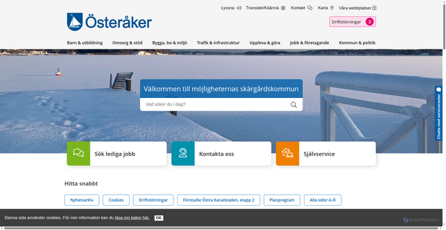 Security scan screenshot of https://www.osteraker.se/