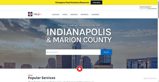 Security scan screenshot of https://www.indy.gov/