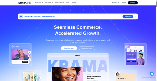 Security scan screenshot of https://dee.myshopline.com/