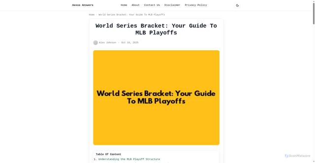 Security scan screenshot of https://edu.startuppedia.in/blog/world-series-bracket-your-guide
