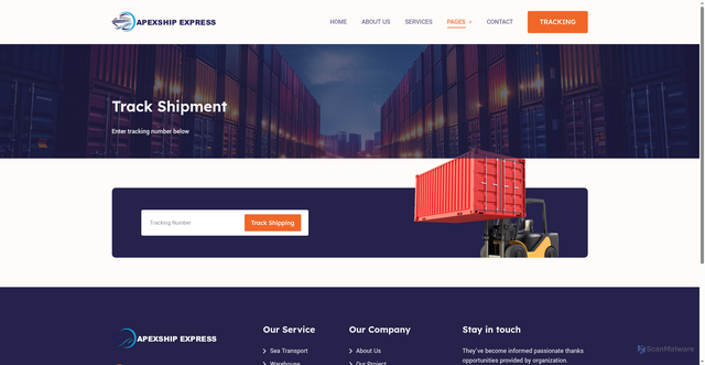 Security scan screenshot of https://apexshipexpress.com/track.php?t_num=0?t_num=0