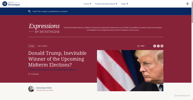 Security scan screenshot of https://www.institutmontaigne.org/en/expressions/donald-trump-inevitable-winner-upcoming-midterm-elections