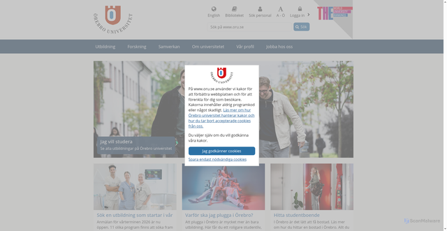 Security scan screenshot of https://www.oru.se/