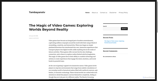 Security scan screenshot of https://tambayanstv.com/