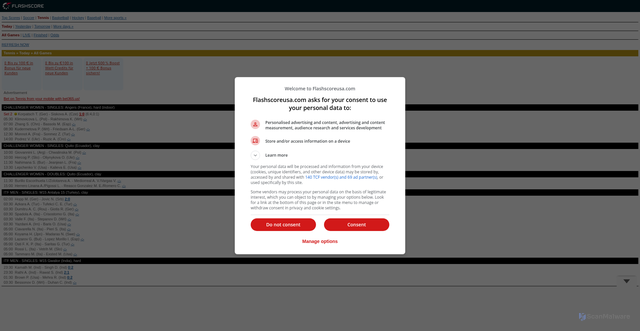 Security scan screenshot of http://m.flashscoreusa.com/tennis/