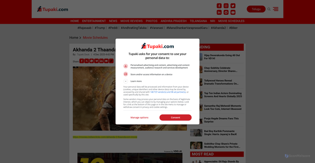 Security scan screenshot of https://english.tupaki.com/movieschedules/akhanda2-movie-india-and-usa-theaters-list-1461665