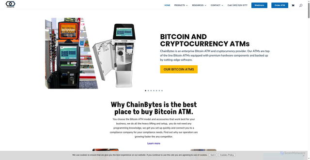 Security scan screenshot of https://www.chainbytes.com/