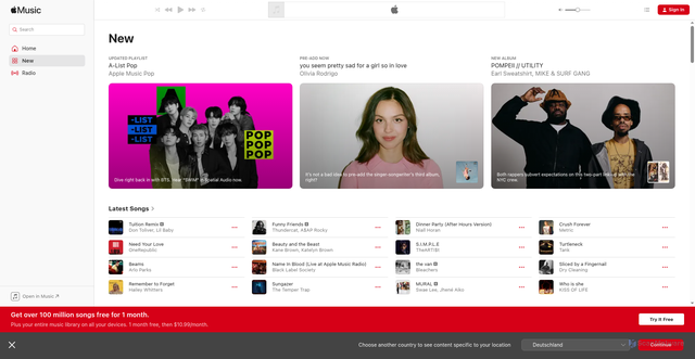 Security scan screenshot of https://music.apple.com