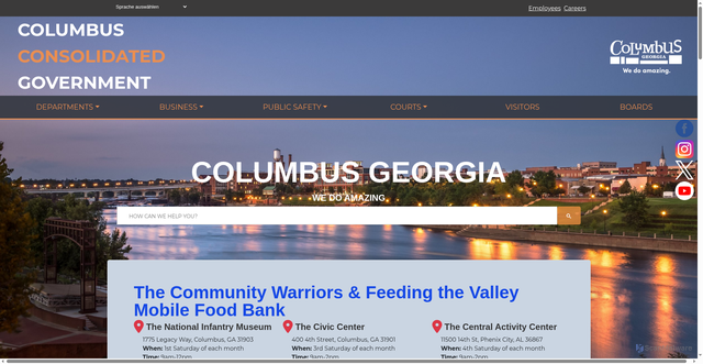 Security scan screenshot of https://www.columbusga.gov/