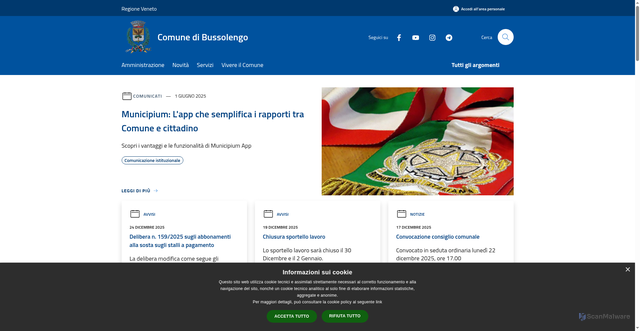 Security scan screenshot of https://www.comune.bussolengo.vr.it/it