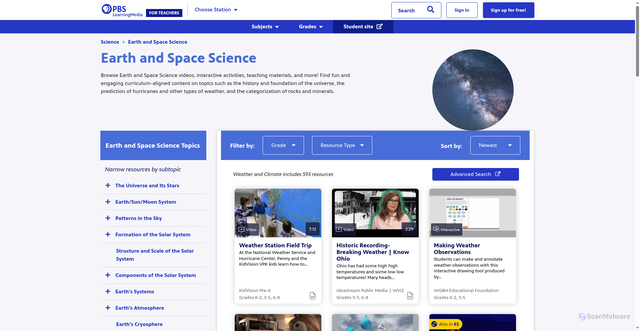 Security scan screenshot of https://tv.pbslearningmedia.org/subjects/science/earth-and-space-science/weather-and-climate/