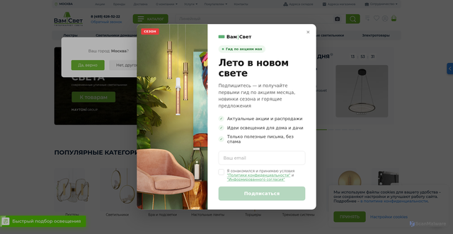 Security scan screenshot of https://vamsvet.ru