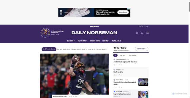 Security scan screenshot of https://dailynorseman.com