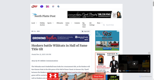 Security scan screenshot of https://northplattepost.com/posts/fd667fe0-ae9e-47bd-a434-58524b7e66fc