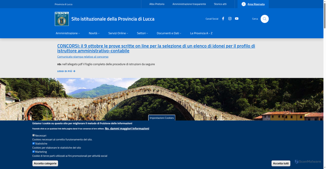 Security scan screenshot of https://www.provincia.lucca.it/