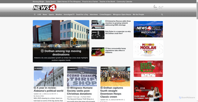 Security scan screenshot of https://www.wtvy.com