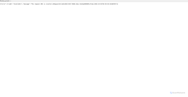 Security scan screenshot of https://prodlexcloudk8s205.dfs.core.windows.net