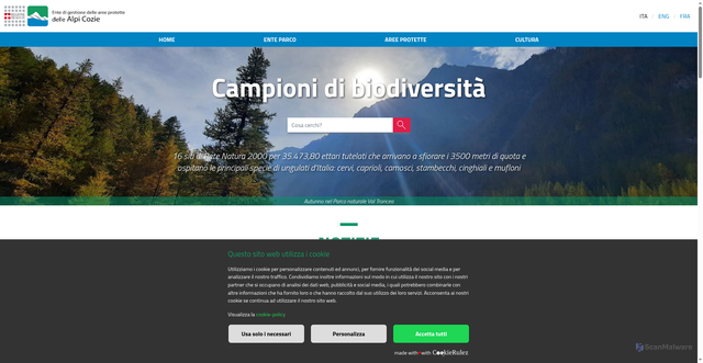 Security scan screenshot of https://www.parchialpicozie.it/it/