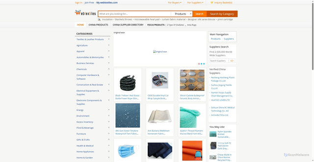 Security scan screenshot of https://style.webtextiles.com