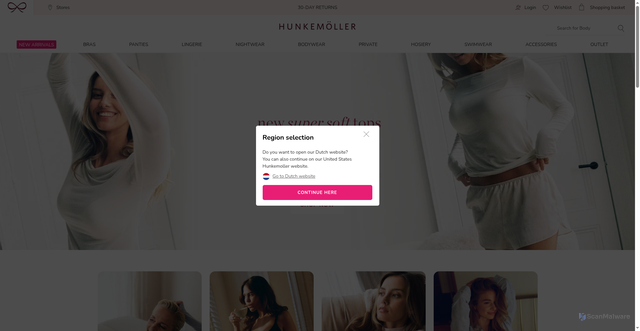 Security scan screenshot of https://www.hunkemoller.com/