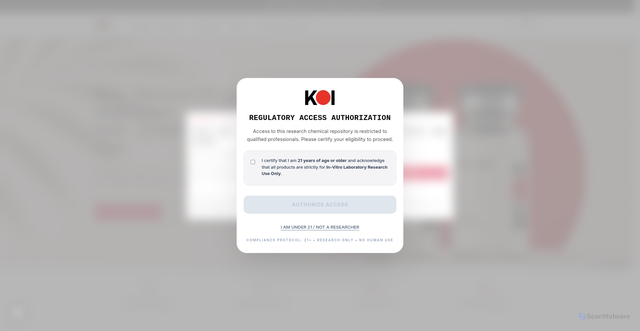 Security scan screenshot of https://peptidesearch.org/go/857069f1-e982-4017-9f86-57d4df4188e7?source=vendors_index