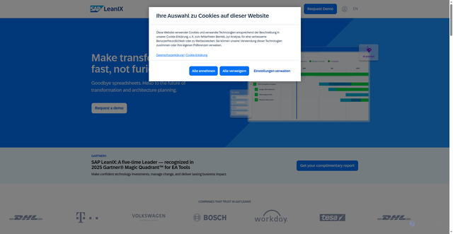 Security scan screenshot of https://www.leanix.net/