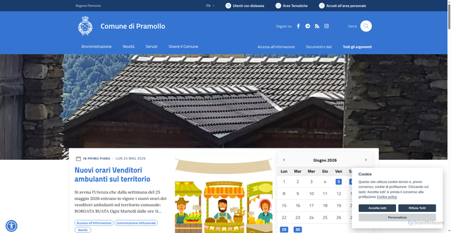Security scan screenshot of https://www.comune.pramollo.to.it