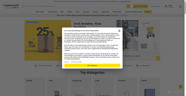 Security scan screenshot of https://kaiserkraft.de