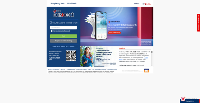 Security scan screenshot of https://s.hongleongconnect.my