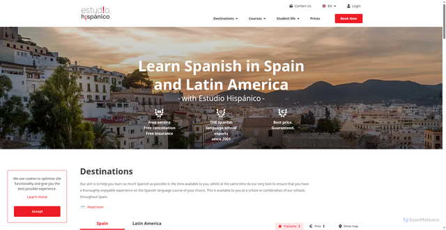 Security scan screenshot of https://www.estudiohispanico.com/