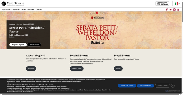 Security scan screenshot of https://www.teatroverdi-trieste.com/it/