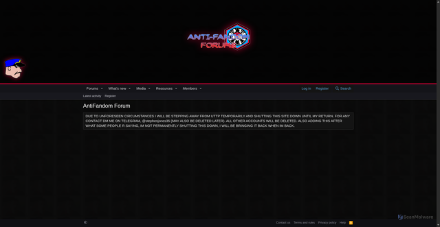 Security scan screenshot of http://antifandom.org