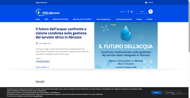 Security scan screenshot of https://www.ersi-abruzzo.it/