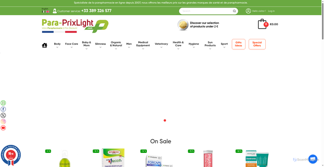 Security scan screenshot of https://www.para-prixlight.com
