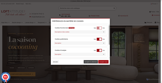Security scan screenshot of https://loftattitude.com