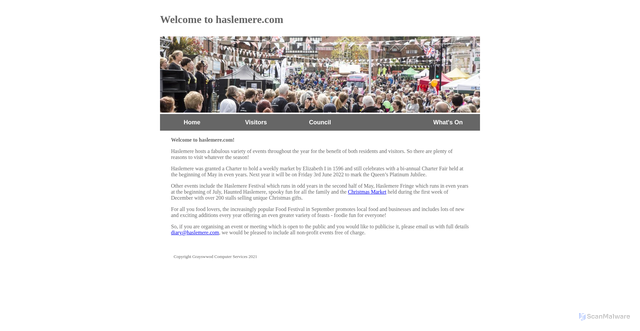 Security scan screenshot of http://www.haslemere.com