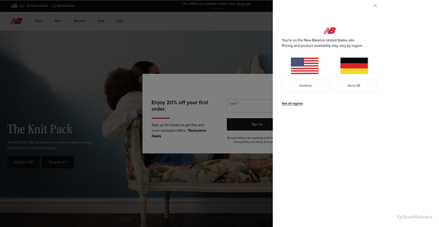 Security scan screenshot of https://newbalance.com