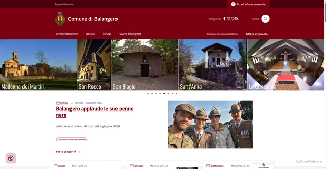 Security scan screenshot of https://www.comune.balangero.to.it