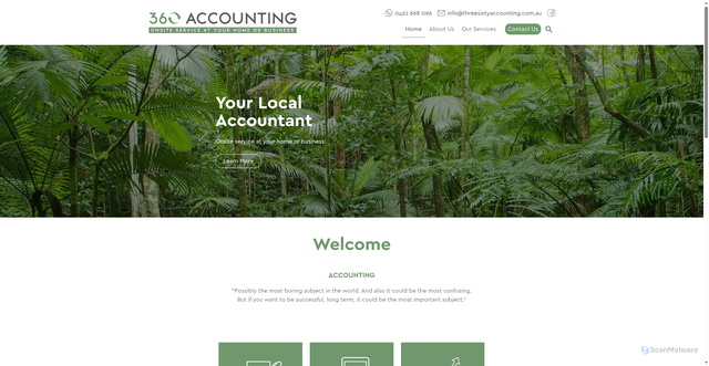 Security scan screenshot of https://threesixtyaccounting.com.au