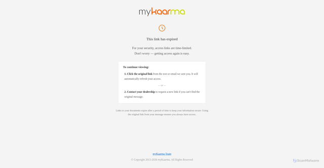 Security scan screenshot of https://payment-files.mykaarma.com