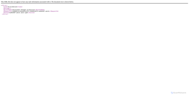 Security scan screenshot of https://whitelabel-manager-production.ams3.digitaloceanspaces.com