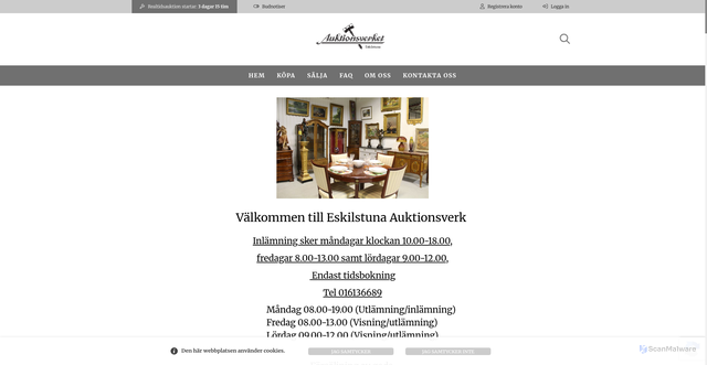 Security scan screenshot of https://eskilstunaauktionsverk.se