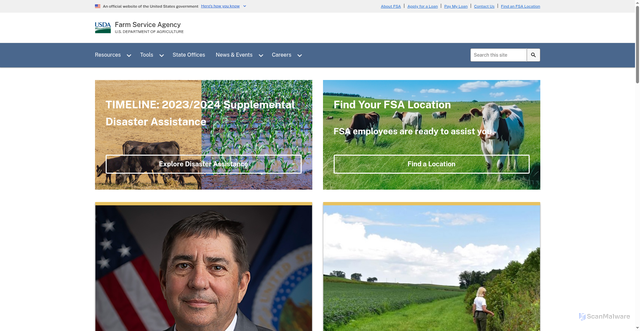 Security scan screenshot of https://fsa.usda.gov